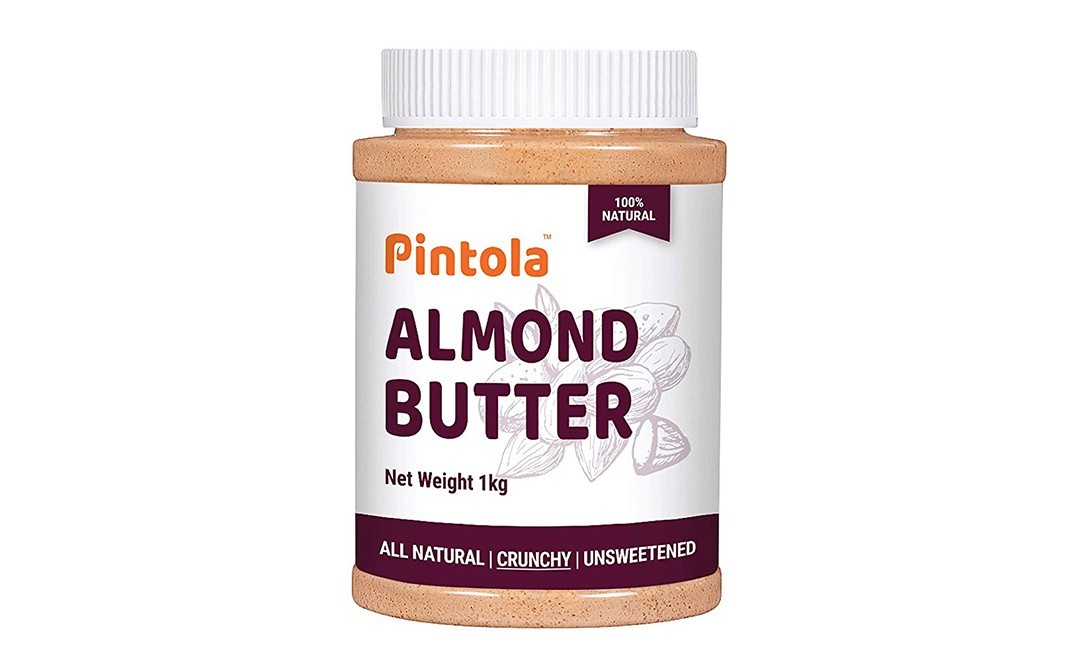 Pintola Almond Butter Crunchy All Natural Unsweetened   Plastic Jar  1 kilogram